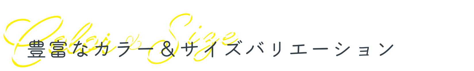 豊富なカラーアンドサイズバリエーション