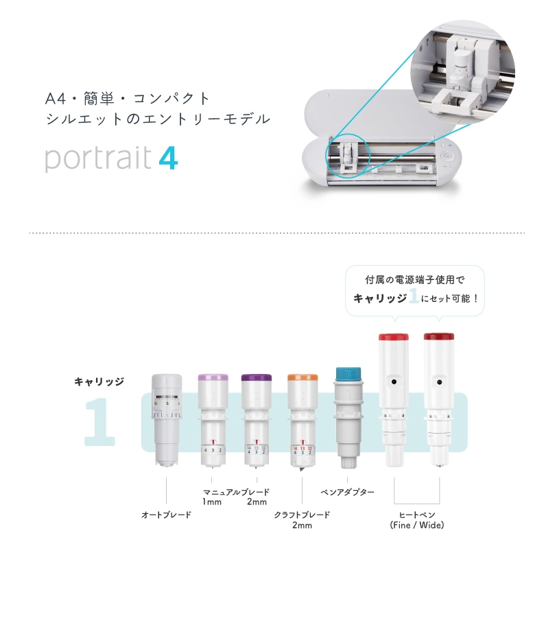 portrait4にセットできるブレード、ツール