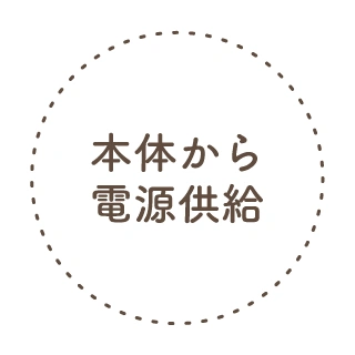 本体から電源供給