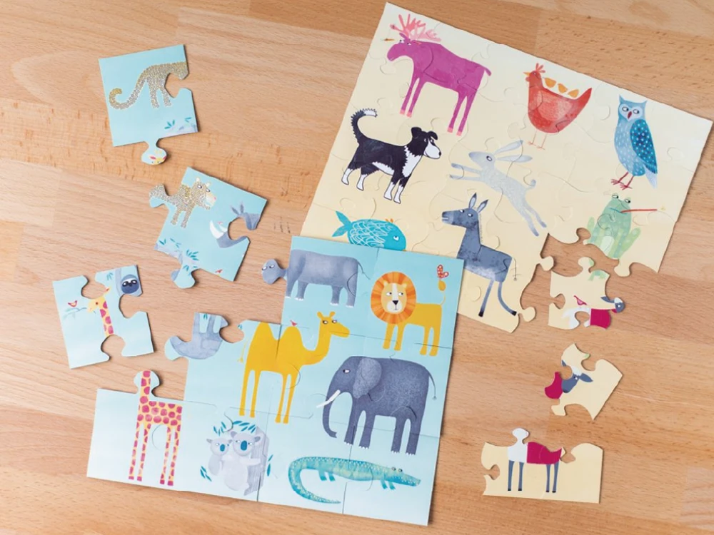 イラストが描かれたパズル