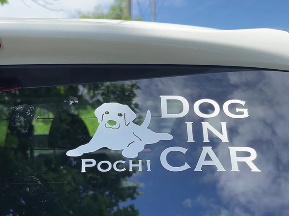 車に貼るドッグインカーのステッカー